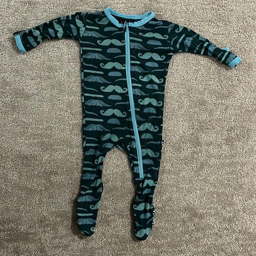 KicKee Pants moustaches footed PJs